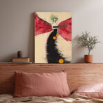 Engel mit Roten Flügeln Leinwandbild Abstrakt Moderne Kunst