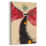 Engel mit Roten Flügeln Leinwandbild Abstrakt Moderne Kunst