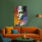 Surreales Gesicht Leinwandbild Abstrakt Modern Bunt Pop Art