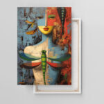 Surreales Gesicht Leinwandbild Abstrakt Modern Bunt Pop Art