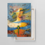 Abstrakte Frau Kunst Leinwandbild Libelle Schmetterlinge Modern Surrealistisch