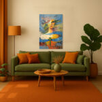 Abstrakte Frau Kunst Leinwandbild Libelle Schmetterlinge Modern Surrealistisch