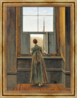 Frau am Fenster David Caspar Friedrich Bild mit Rahmen in Gold (Kopie)