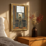 Frau am Fenster David Caspar Friedrich Bild mit Rahmen in Gold (Kopie)