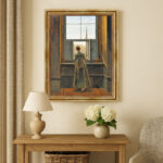 Frau am Fenster David Caspar Friedrich Bild mit Rahmen in Gold (Kopie)