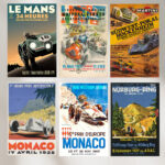 Grand Prix Europe Nurburg-Ring Hockenheim Vintage Car Racing Poster Historic Prints 50s 60s 70s (Unframed)