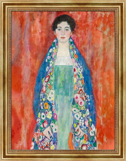 Bildnis Fräulein Lieser von Gustav Klimt Bild mit Rahmen in Gold (Kopie)