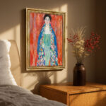 Bildnis Fräulein Lieser von Gustav Klimt Bild mit Rahmen in Gold (Kopie)