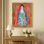 Bildnis Fräulein Lieser von Gustav Klimt Bild mit Rahmen in Gold (Kopie)