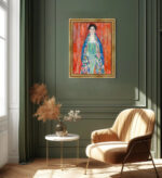 Bildnis Fräulein Lieser von Gustav Klimt Bild mit Rahmen in Gold (Kopie)