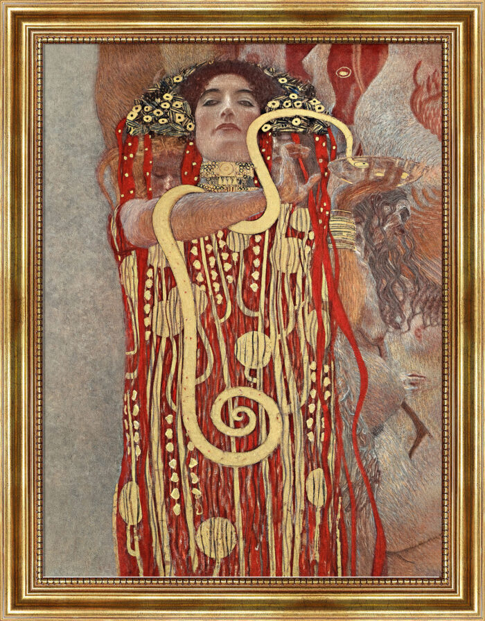 Hygieia von Gustav Klimt Bild mit Rahmen in Gold (Kopie)