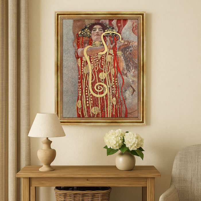 Hygieia von Gustav Klimt Bild mit Rahmen in Gold (Kopie)