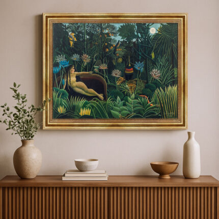 Der Traum von Henri Rousseau Bild mit Rahmen in Gold
