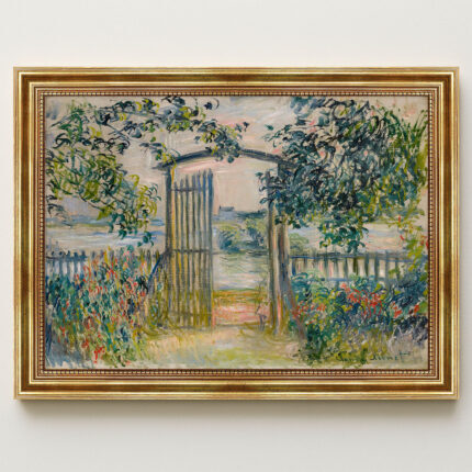 Das Gartentor bei Vetheuil von Claude Monet Bild mit Rahmen in Gold