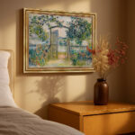 Das Gartentor bei Vetheuil von Claude Monet Bild mit Rahmen in Gold