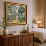 Das Gartentor bei Vetheuil von Claude Monet Bild mit Rahmen in Gold