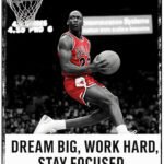 Michael Jordan 23 Plakat Motivation Poster Basketball Sport Idol als Kunstdruck zum Einrahmen