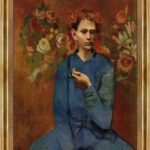 Junge mit der Pfeife Pablo Picasso Bild mit Rahmen in Gold (Kopie)