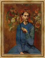 Junge mit der Pfeife Pablo Picasso Bild mit Rahmen in Gold (Kopie)