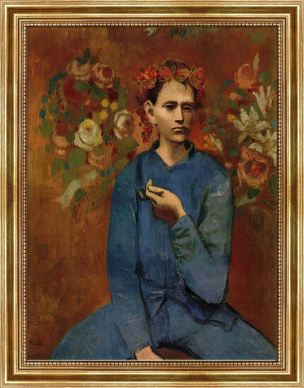Junge mit der Pfeife Pablo Picasso Bild mit Rahmen in Gold (Kopie)