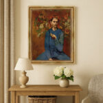 Junge mit der Pfeife Pablo Picasso Bild mit Rahmen in Gold (Kopie)