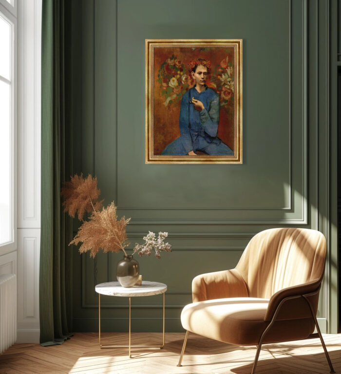 Junge mit der Pfeife Pablo Picasso Bild mit Rahmen in Gold (Kopie)