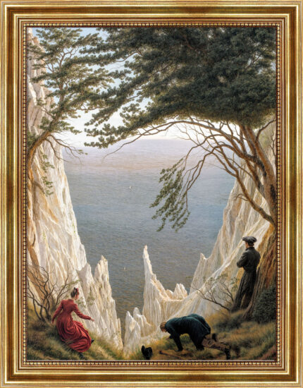 Kreidefelsen von David Caspar Friedrich Bild mit Rahmen in Gold (Kopie)