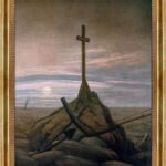 Kreuz an der Ostsee von David Caspar Friedrich Bild mit Rahmen in Gold