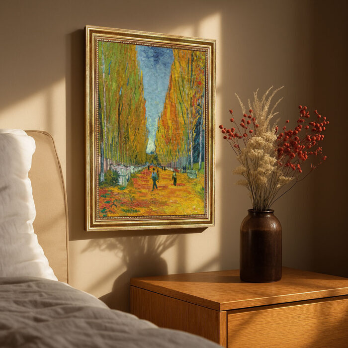 L’Allée des Alyscamps Vincent van Gogh Bild mit Rahmen in Gold (Kopie)
