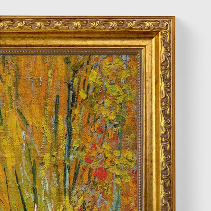 The Alley of the Alyscamps by Vincent Gogh Wall Art with Golden Frame Old Master Painting Reproduction Print for Home and Office Decorations