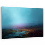 Ätherische Landschaft Leinwandbild Abstrakte Naturkunst Lila Rosa Blau