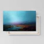 Ätherische Landschaft Leinwandbild Abstrakte Naturkunst Lila Rosa Blau