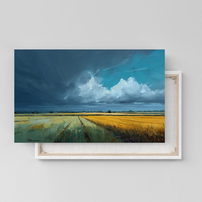 Sturmwolken Feld Leinwandbild Landschaft Malerei Dramatischer Himmel Natur