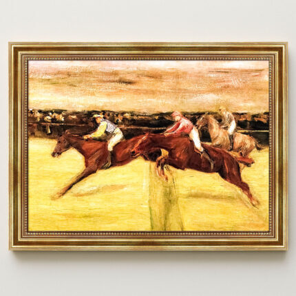 Pferderennen in den Cascinen von Max Liebermann Bild mit Rahmen in Gold