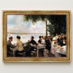 Gartenlokal an der Havel von Max Liebermann Bild mit Rahmen in Gold