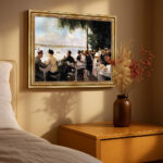 Gartenlokal an der Havel von Max Liebermann Bild mit Rahmen in Gold