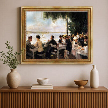 Gartenlokal an der Havel von Max Liebermann Bild mit Rahmen in Gold