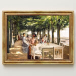 Terrasse im Restaurant Jacob von Max Liebermann Bild mit Rahmen in Gold