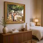 Terrasse im Restaurant Jacob von Max Liebermann Bild mit Rahmen in Gold