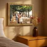 Terrasse im Restaurant Jacob von Max Liebermann Bild mit Rahmen in Gold