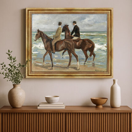 Zwei Reiter Max Liebermann Bild mit Rahmen in Gold