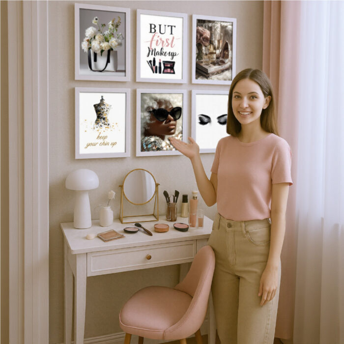 Make Up Fashion Deko Bilder 6er Set Wohnzimmer Schlafzimmer Laden Geschäft Moderne Poster zum Einrahmen