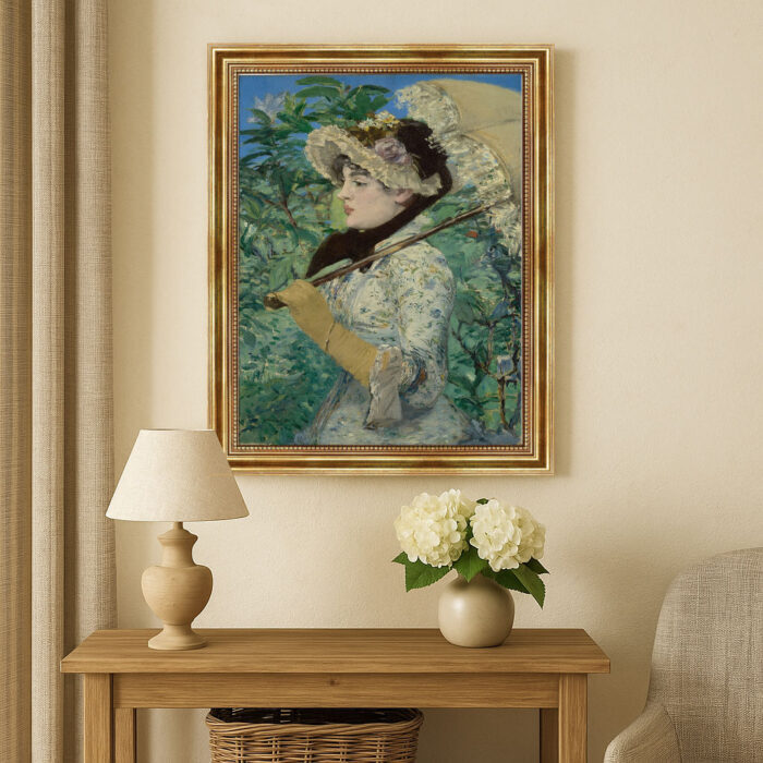 Der Frühling von Édouard Manet Bild mit Rahmen in Gold (Kopie)