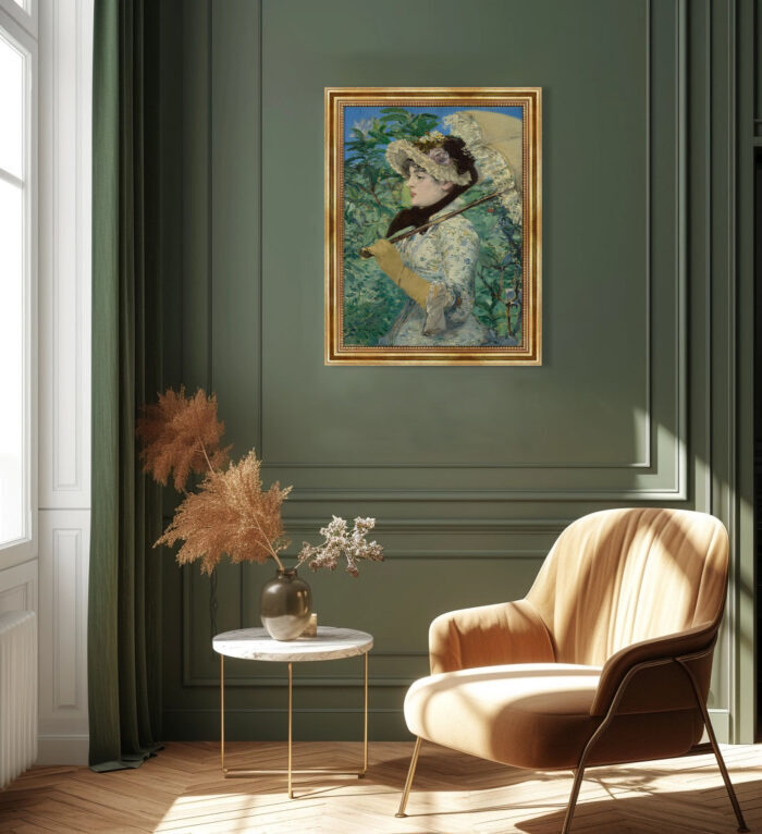 Der Frühling von Édouard Manet Bild mit Rahmen in Gold (Kopie)
