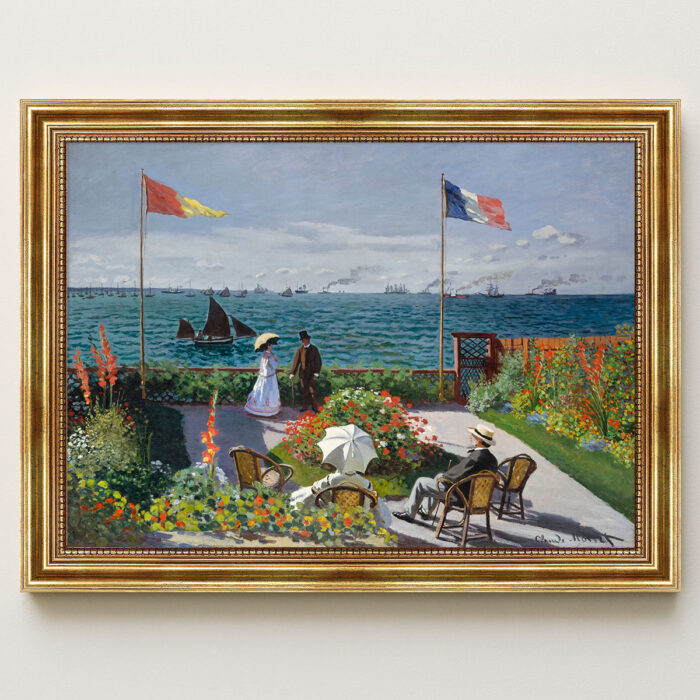 Garten in Sainte Adresse von Claude Monet Bild mit Rahmen in Gold