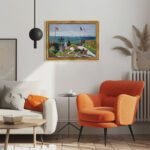 Garten in Sainte Adresse von Claude Monet Bild mit Rahmen in Gold
