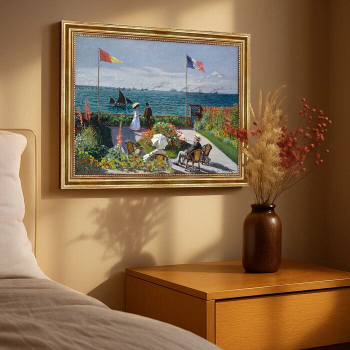 Garten in Sainte Adresse von Claude Monet Bild mit Rahmen in Gold
