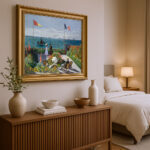 Garten in Sainte Adresse von Claude Monet Bild mit Rahmen in Gold