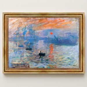 Impression, Sonnenaufgang von Claude Monet Bild mit Rahmen in Gold