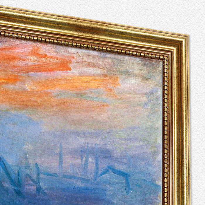 Impression, Sonnenaufgang von Claude Monet Bild mit Rahmen in Gold